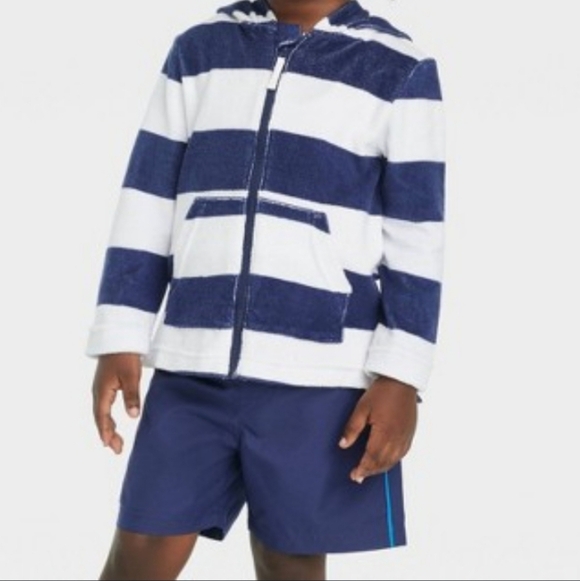 Cat & Jack Striped Cover Up Top Size 2T - Picture 1 of 6